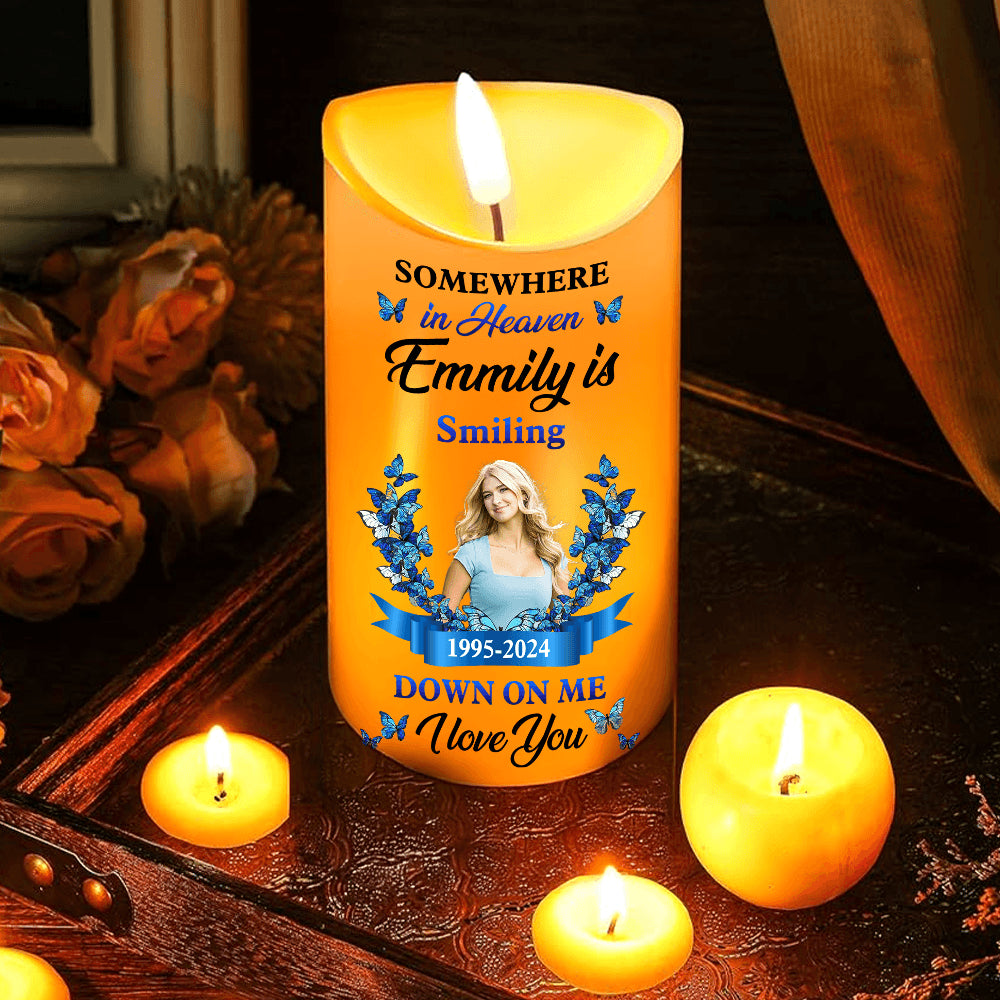 Somewhere In Heaven Custom LED Candle - Personalized Gift