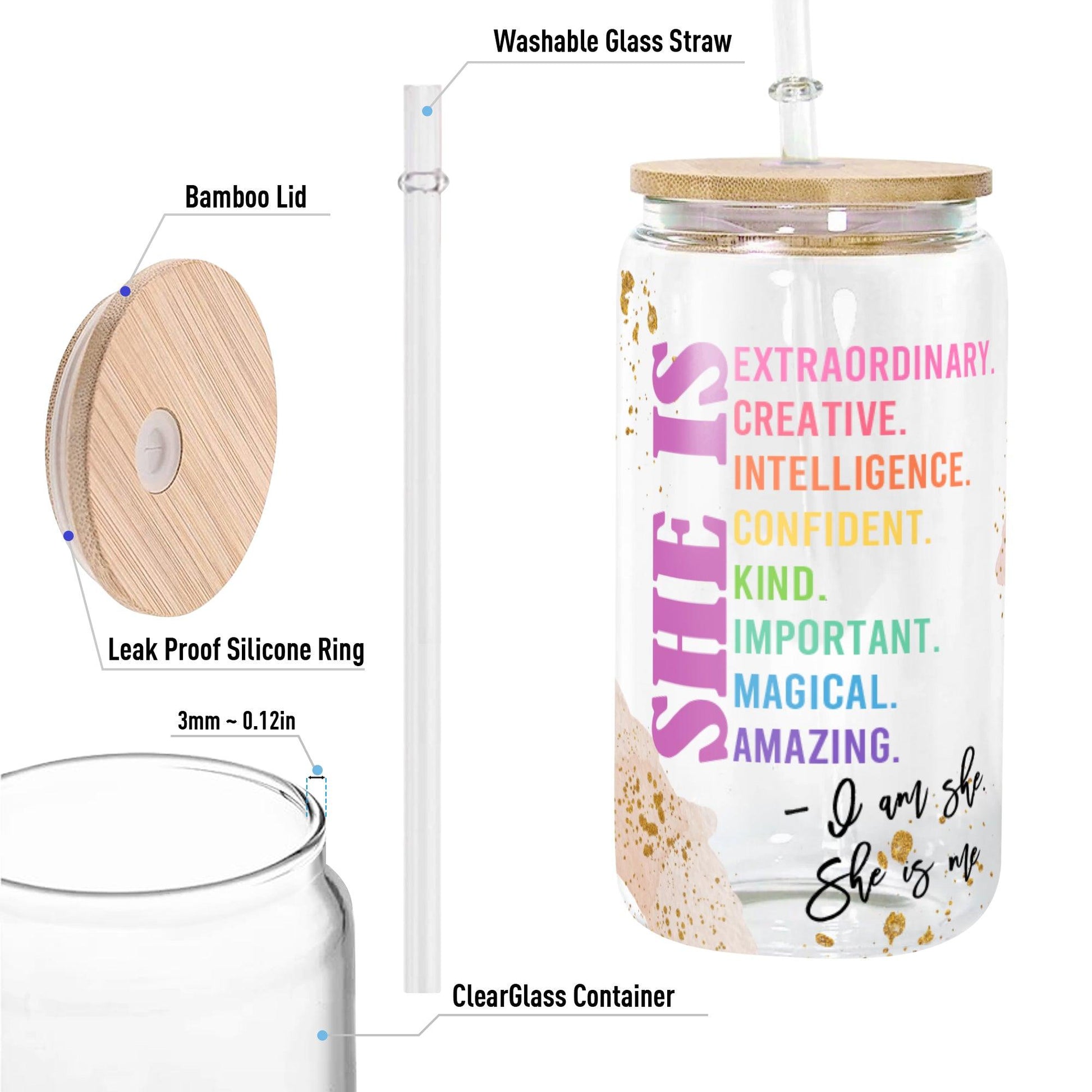 She Is Me Glass Bottle - Personalized Gift For Pet Lover
