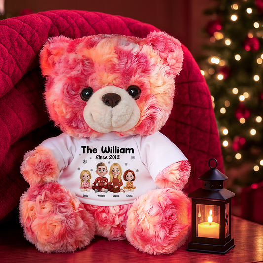 God Bless Our Family - Teddy Bear With Personalized Photo Shirt