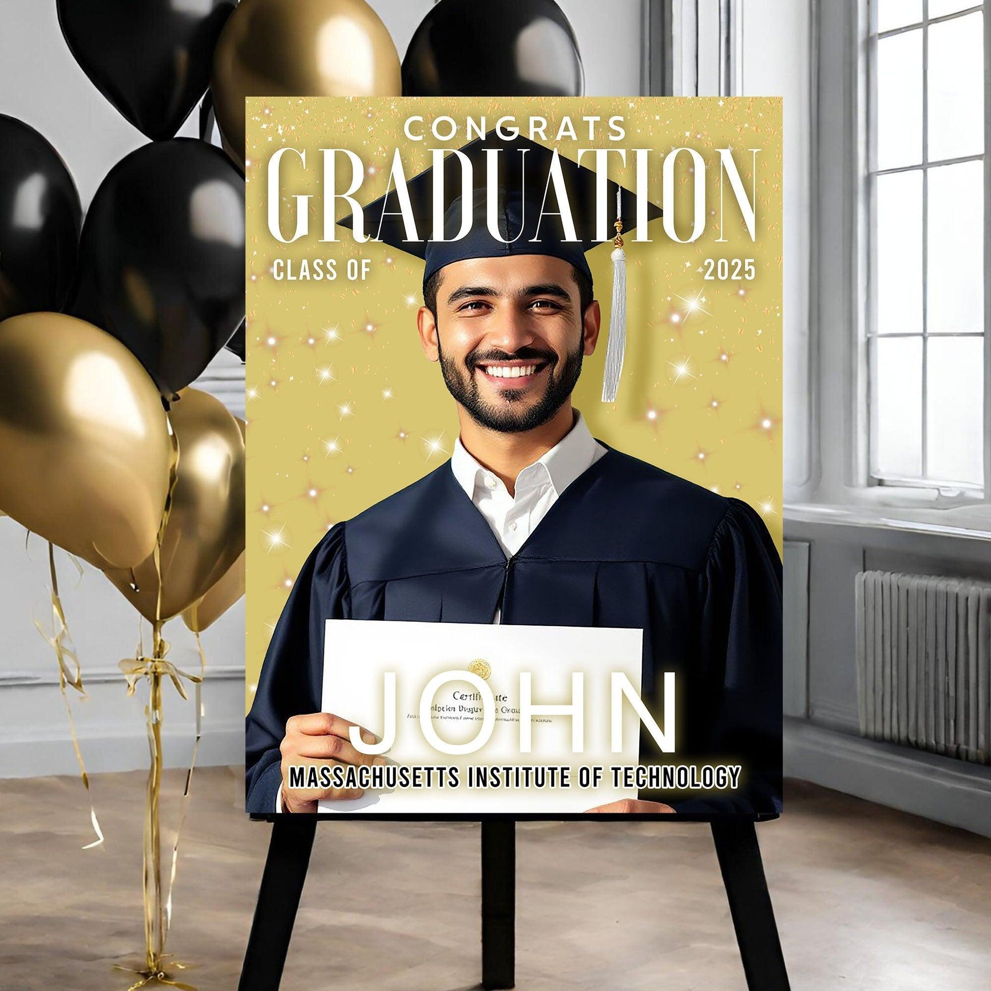 Trendy Magazine Cover - Personalized Graduation Party Welcome Sign