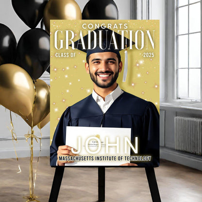Trendy Magazine Cover - Personalized Graduation Party Welcome Sign