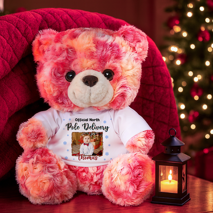 Checked Twice Nice Merry Christmas - Teddy Bear With Personalized Photo Shirt