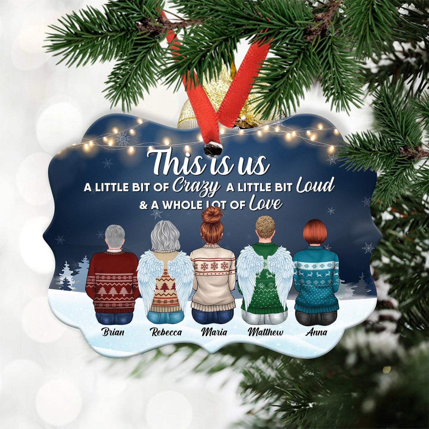 Brothers & Sisters Forever - Personalized Ornament - Family Hugging