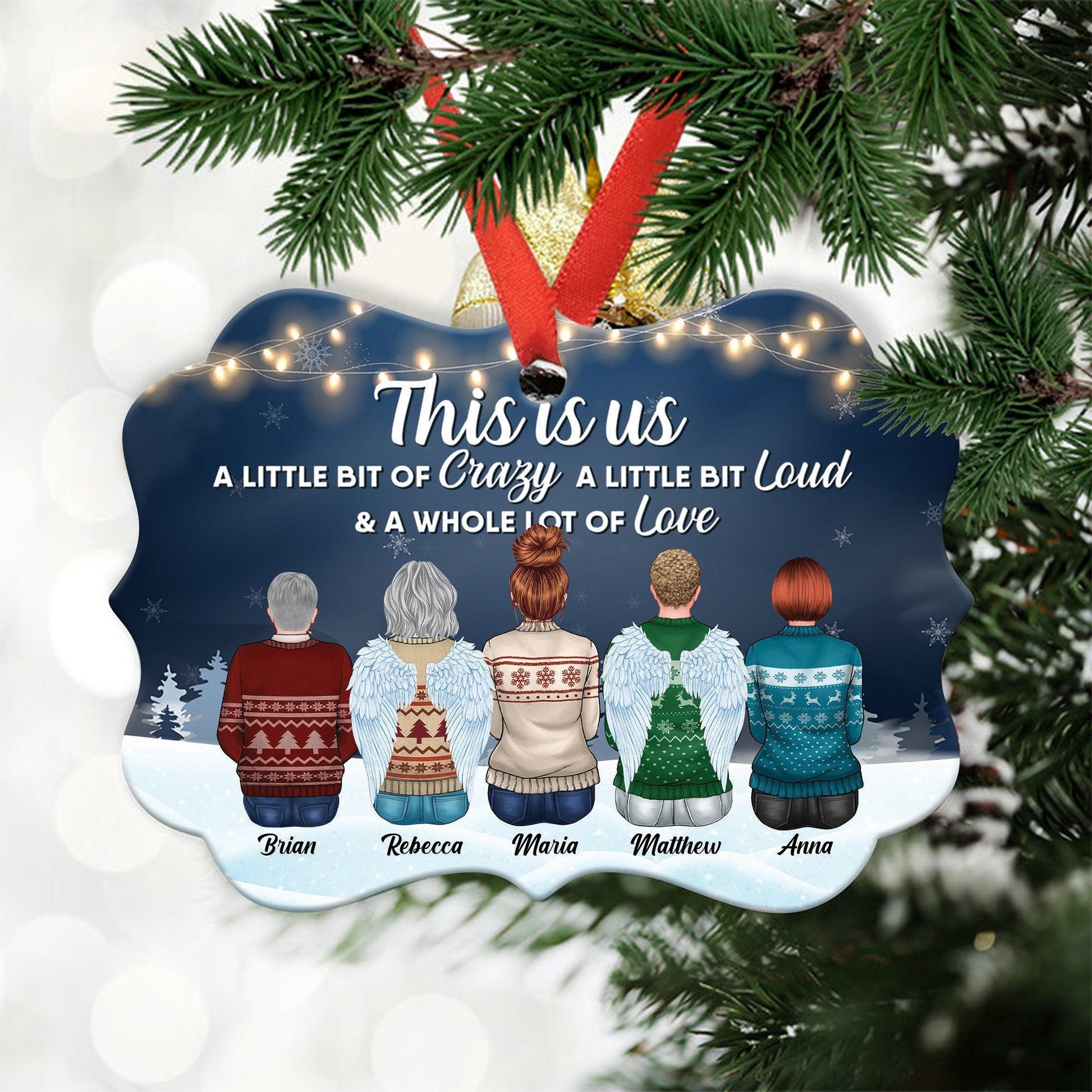 Brothers & Sisters Forever - Personalized Ornament - Family Hugging