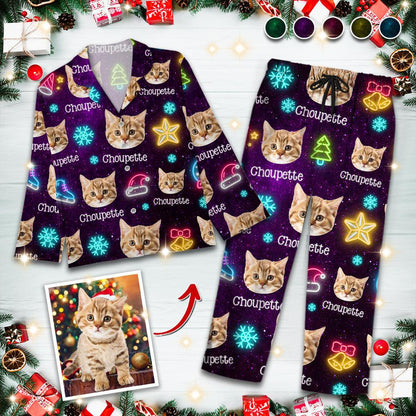 Custom Face Funny Light Up Christmas Pajamas - Personalized Set