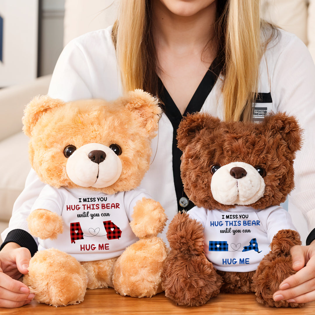 Long Distance Relationship Gift - Teddy Bear With Personalized Photo Shirt