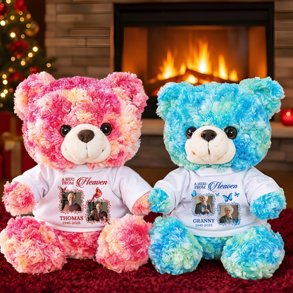 A From Heaven Custom Photos - Teddy Bear With Personalized Photo Shirt