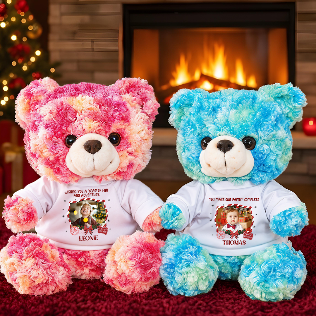 Christmas Family Together - Teddy Bear With Personalized Photo Shirt