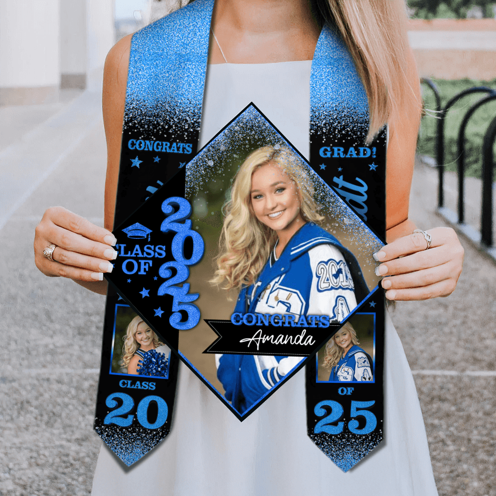 2025 Grad Cap and Stole - Personalized Cap and Stoles For Grad
