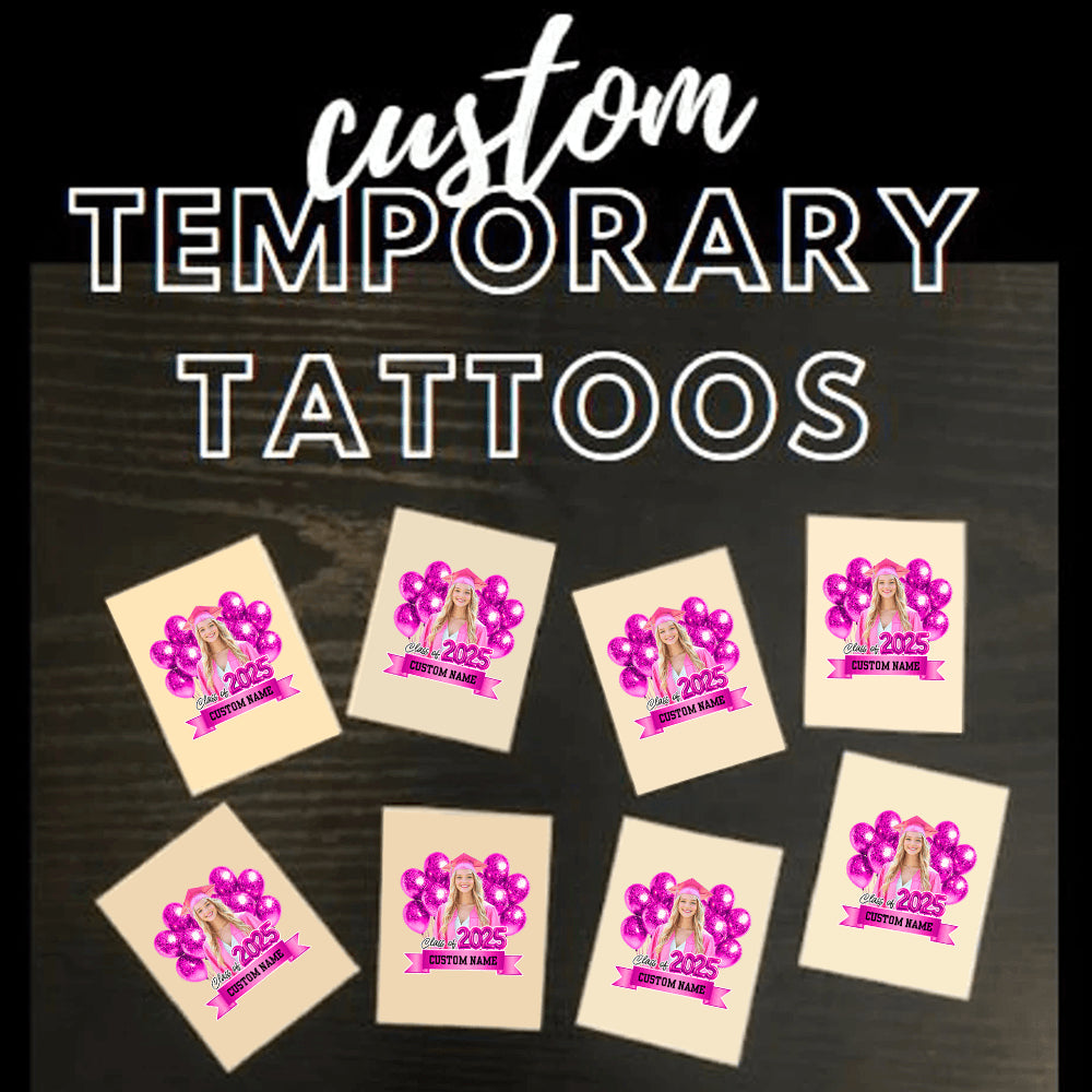 Balloon Personalized Congrats Class Of 2025 Tattoos - Graduation Party
