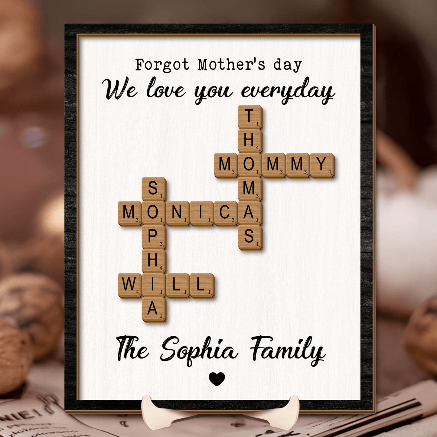 Personalized Family Name Sign, Crossword - Personalized Gift For Family