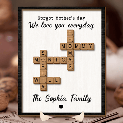 Personalized Family Name Sign, Crossword - Personalized Gift For Family