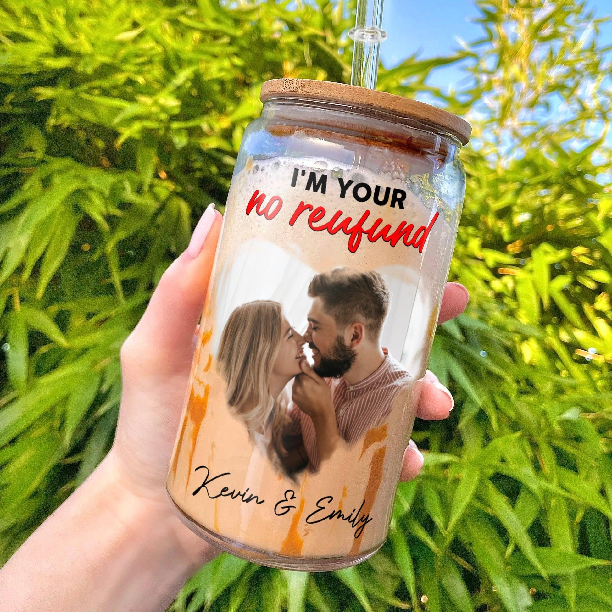 You and Me We Got This - Personalized Frosted Glass Bottle with Lid