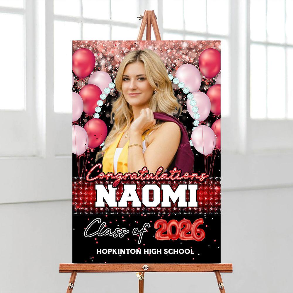 Graduation Welcome Sign 2025 - Personalized Graduation Decoration