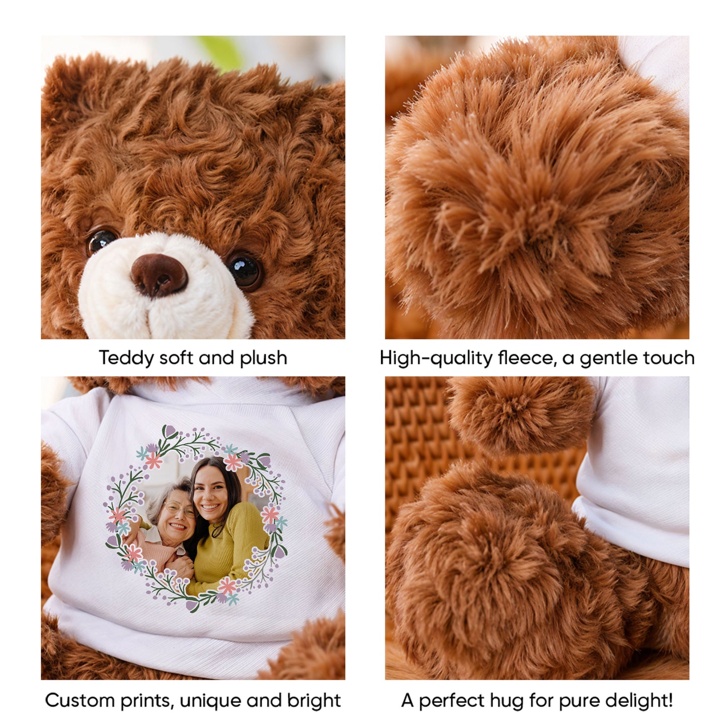 Happy Mother's Day Heart - Teddy Bear With Personalized Photo Shirt