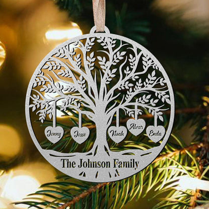 Custom Family Name Metal Ornaments - Stainless Steel Ornament