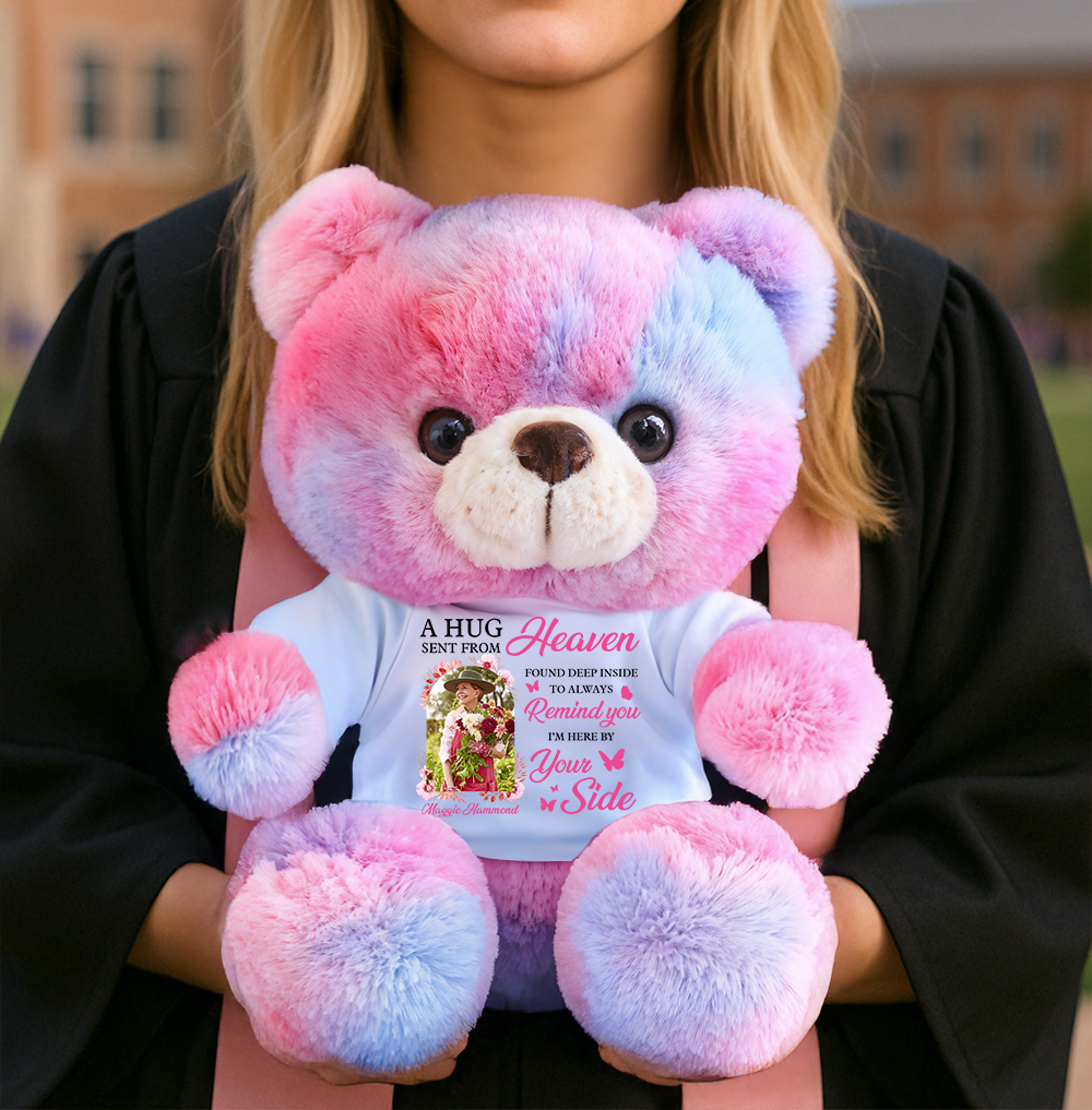 Custom Photo A Beautiful Soul - Memorial Personalized Candy Bear With Personalized Shirt