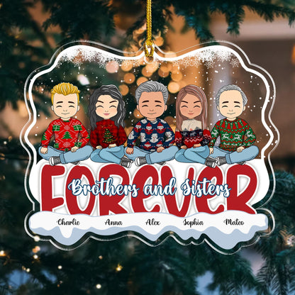 Brothers Sister Acrylic Ornament - Personalized Custom Acrylic Ornament