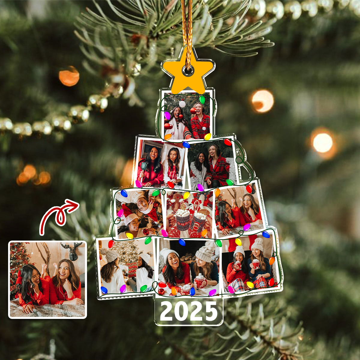 Family Together Strumpf Personalisiertes Acrylornament - Acrylornament in individueller Form 
