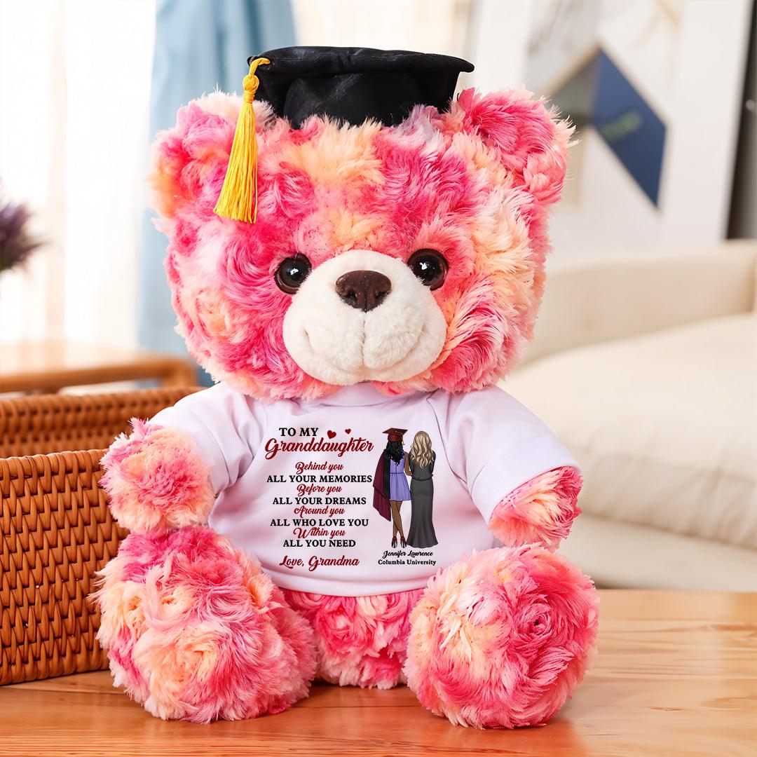 To My Granddaughter Graduate Bear - Personalized Gift Shirt