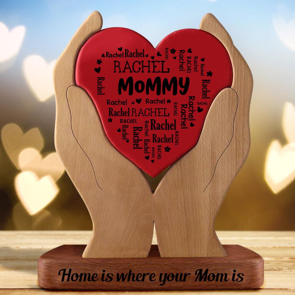 Names Letter Heart Wooden - Wooden Family Carvings For Family