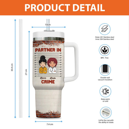 Partners In Crime - Gift For Couple, Gift For Him, Gift For Her - Personalized Custom Tumbler