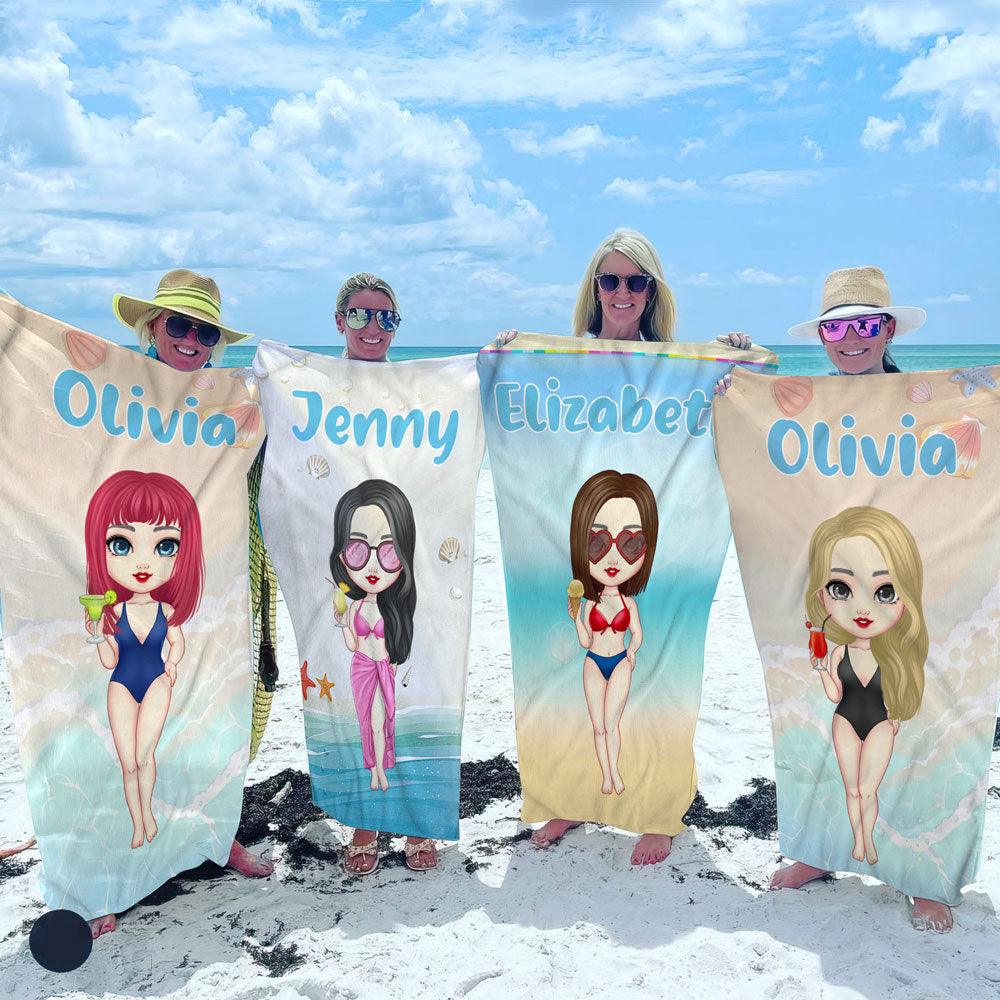 Personalized Beach Girl Towel - Besties & Friends Gift Idea