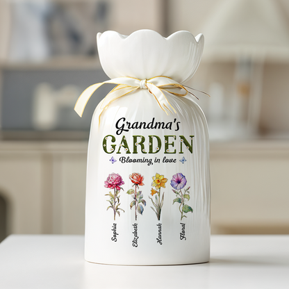 Grandma Garden - Flower Pot Personalized Custom Home Decor Flower Vase
