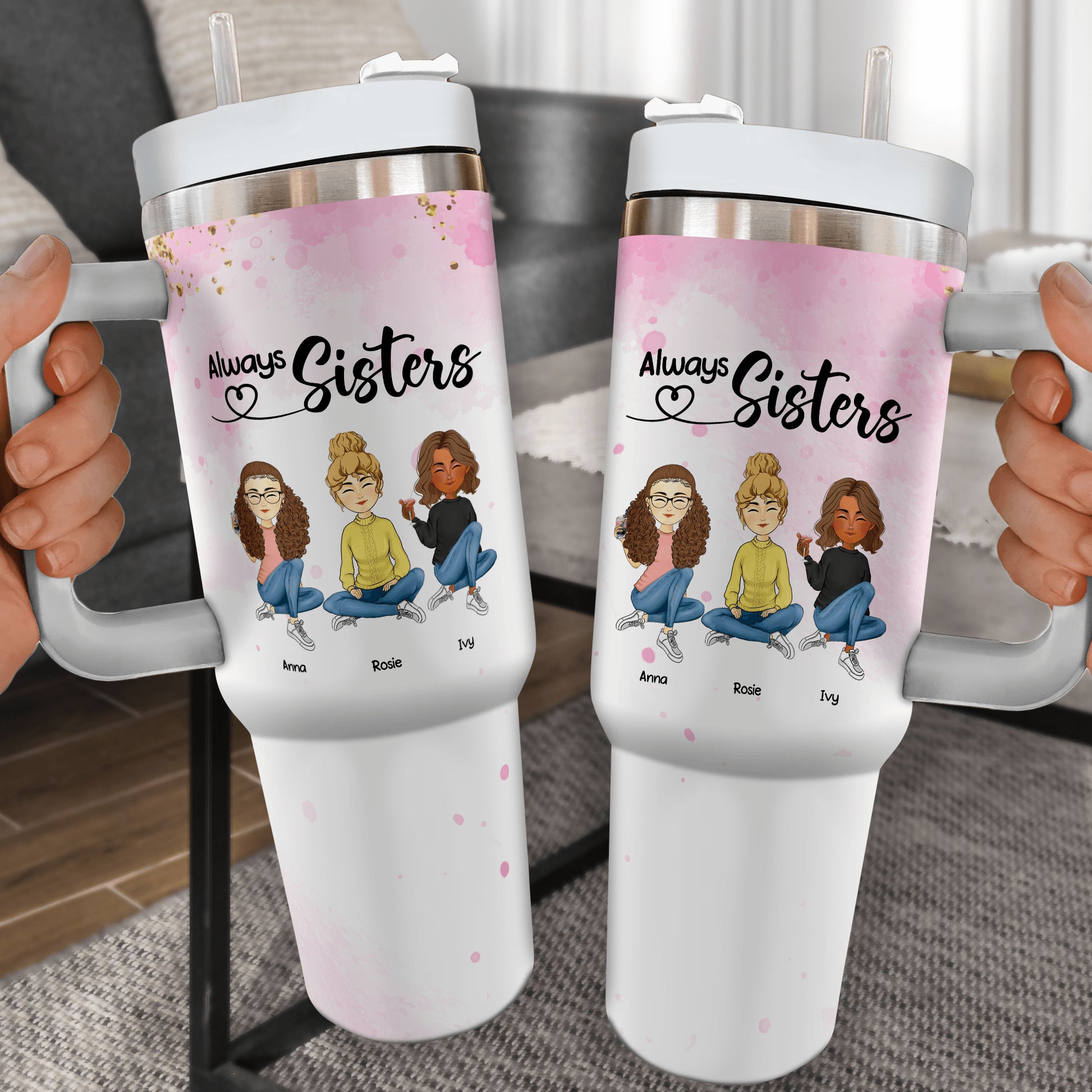 Sisters Forever - Personalized Custom Tumbler Gift For Her/Friends