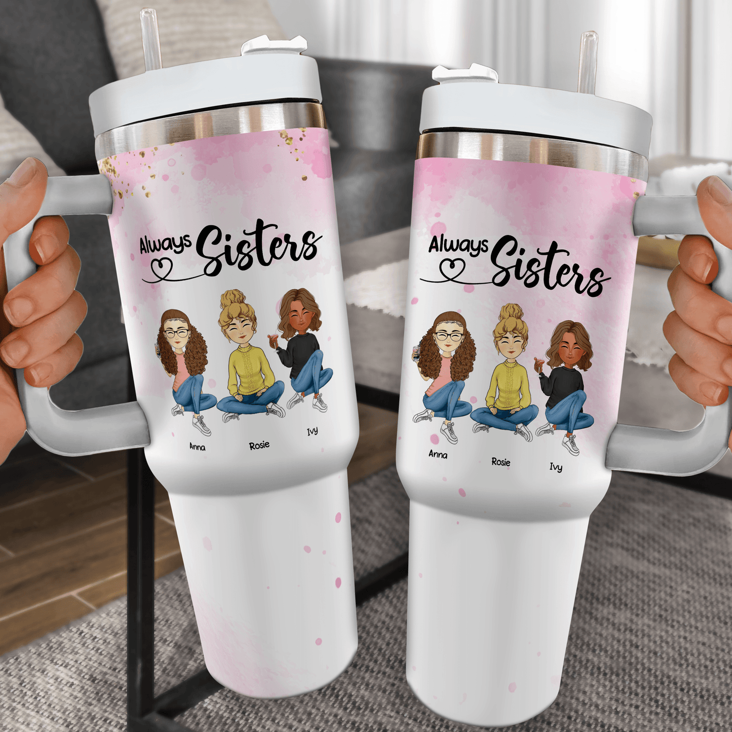 Sisters Forever - Personalized Custom Tumbler Gift For Her/Friends