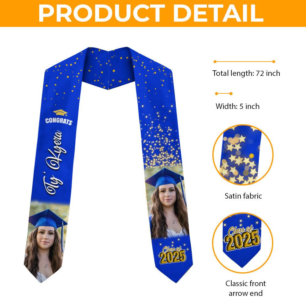 Congrats Graduation Stoles With Photo - Class of 2025 Gift