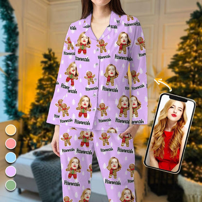 Personalized Photo Pajamas - Set Pyjama Pain D'épices de Noël