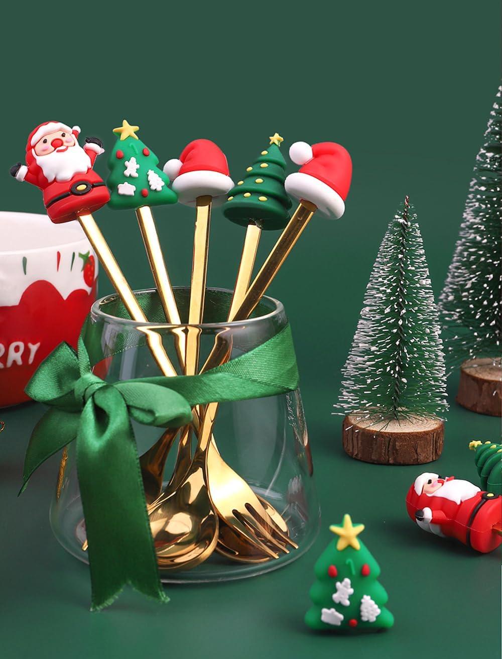 Christmas Cutlery Set, 6 PCS - Stainless Steel Spoon & Fork