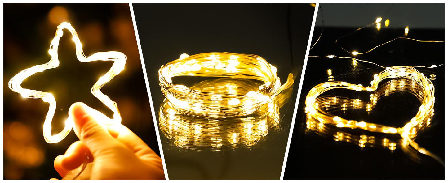 Fairy Lights, Led Waterproof Mini Battery Powered String Twinkle Lights for Backdrop Decoration, Room Atmosphere light (Warm White, Battery not included)