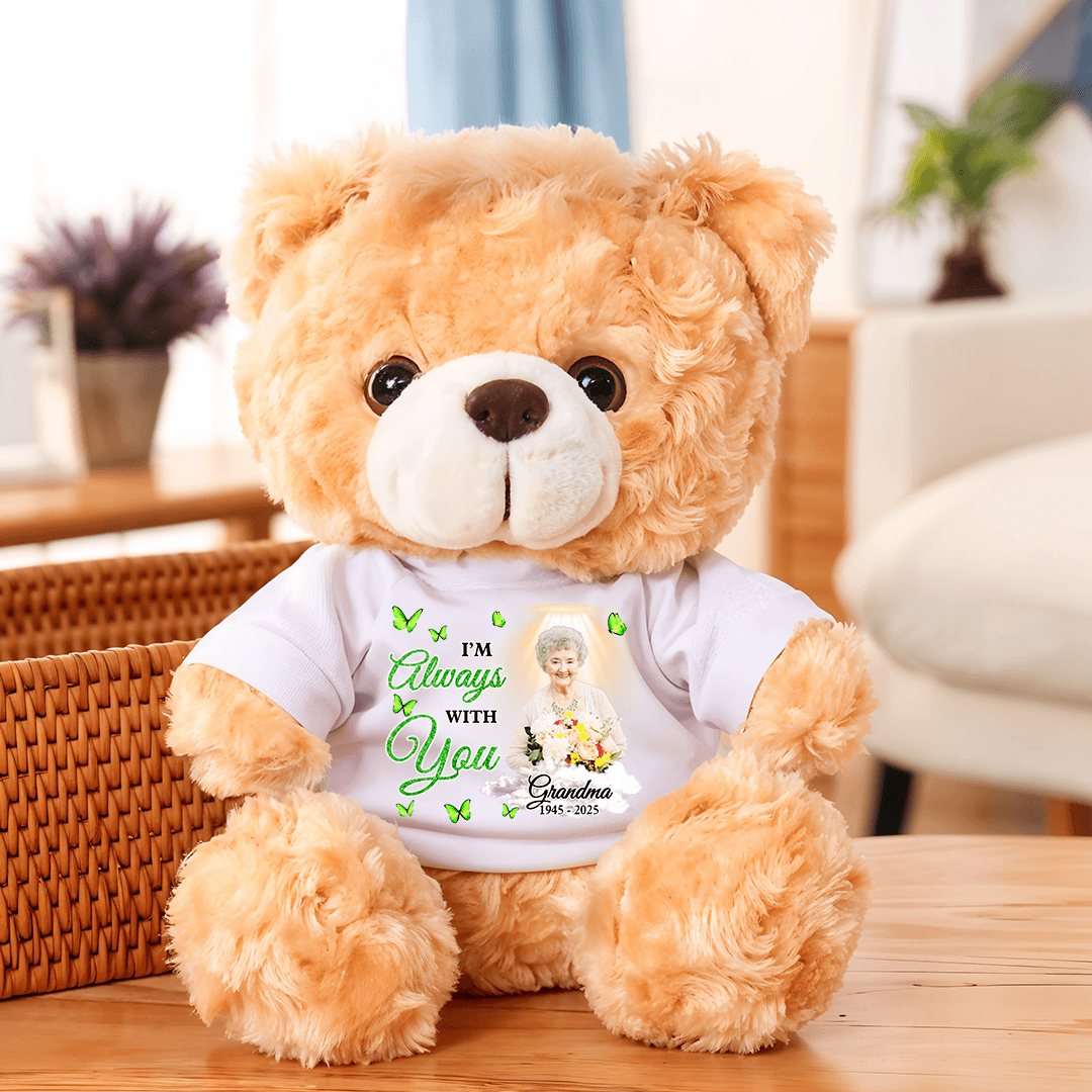 Your Wings Were Ready Memorial Bear - Teddy Bear With Personalized Photo Shirt