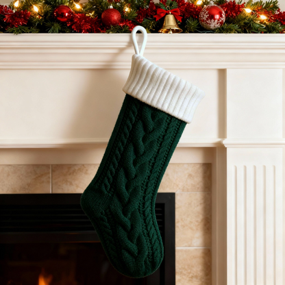 Family Name Christmas Ornament - Wooden Ornament With Christmas Stocking