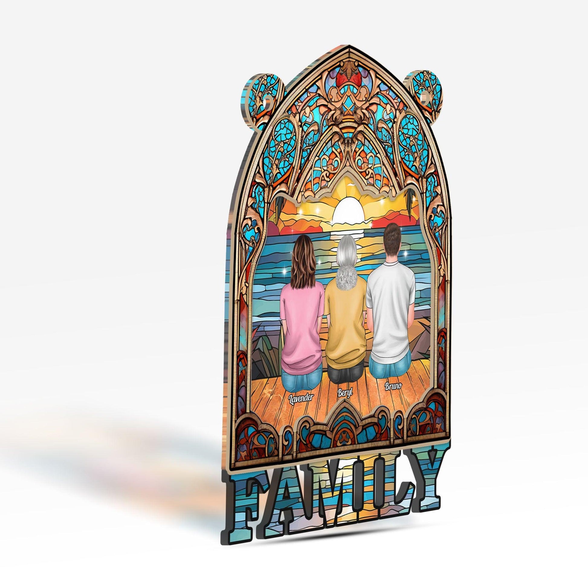 Family Suncatcher 2 Layered - Personalized Hanging Suncatcher