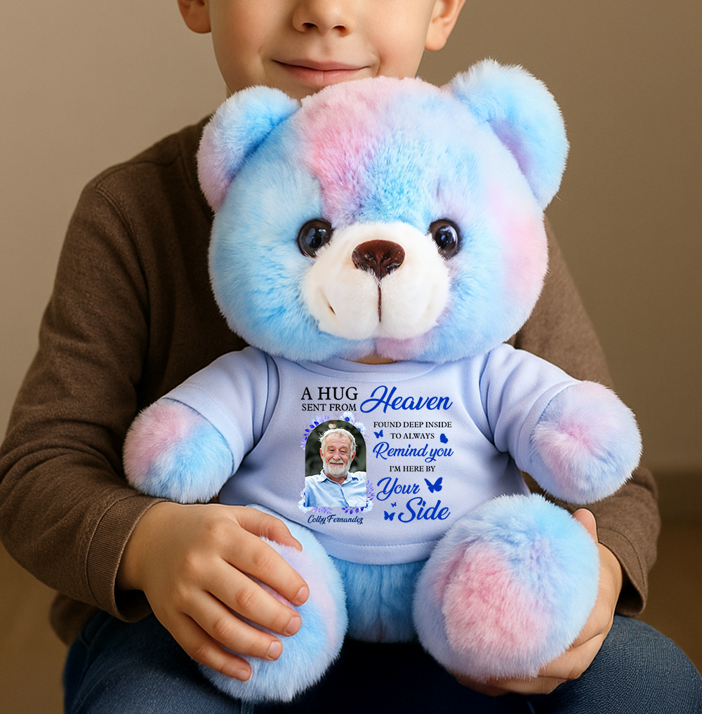 Custom Photo A Beautiful Soul - Memorial Personalized Candy Bear With Personalized Shirt