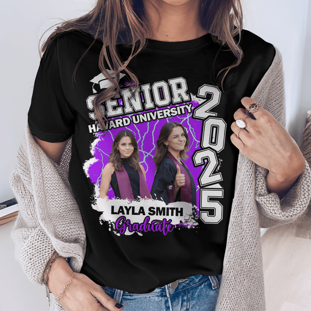 Senior 2025 Personalized T-Shirt - Personalized Custom Unisex T-Shirt