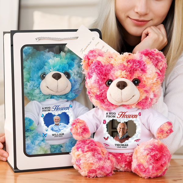 Hug This Bear Sky - Furry Bear With Personalized Photo Shirt