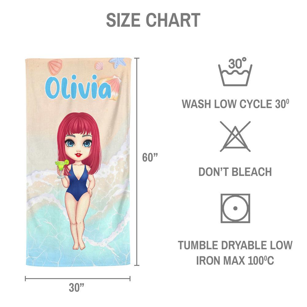 Personalized Beach Girl Towel - Besties & Friends Gift Idea