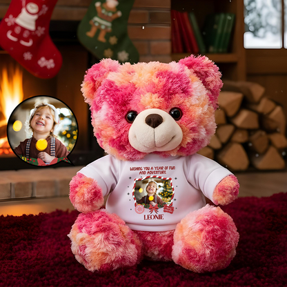 Christmas Family Together - Teddy Bear With Personalized Photo Shirt