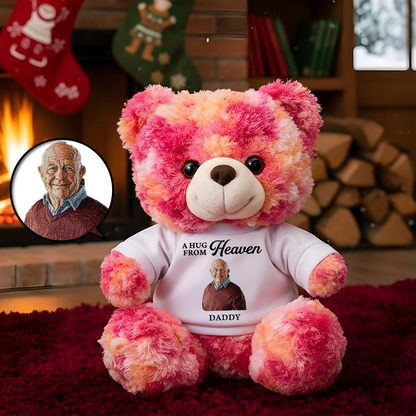 Custom Memorial Embroidery - Teddy Bear With Personalized Photo Shirt
