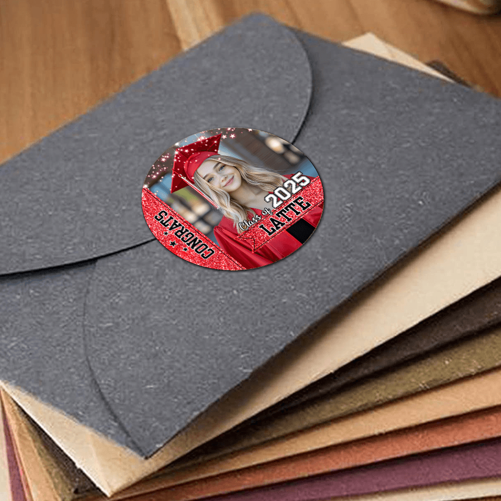 Glitter Class Of 2025 Grad Stickers - Graduation Decoration