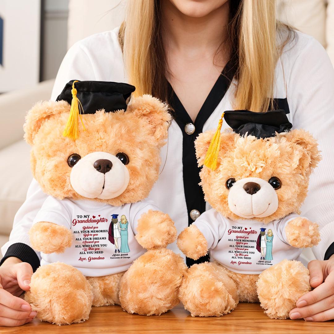 To My Granddaughter Graduate Bear - Personalized Gift Shirt