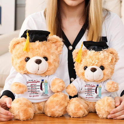 To My Granddaughter Graduate Bear - Personalized Gift Shirt