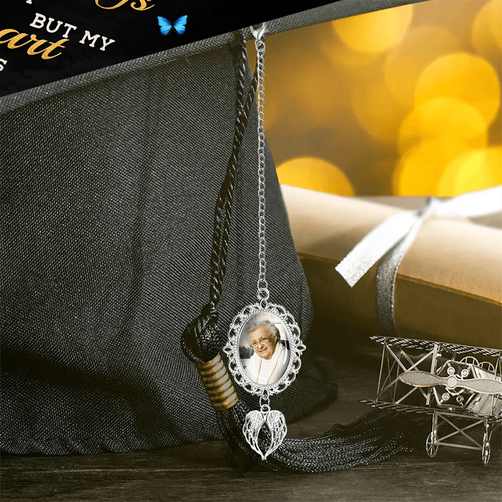 Forever In My Heart - In Loving Memories Cap Topper - Custom Photo Tassel