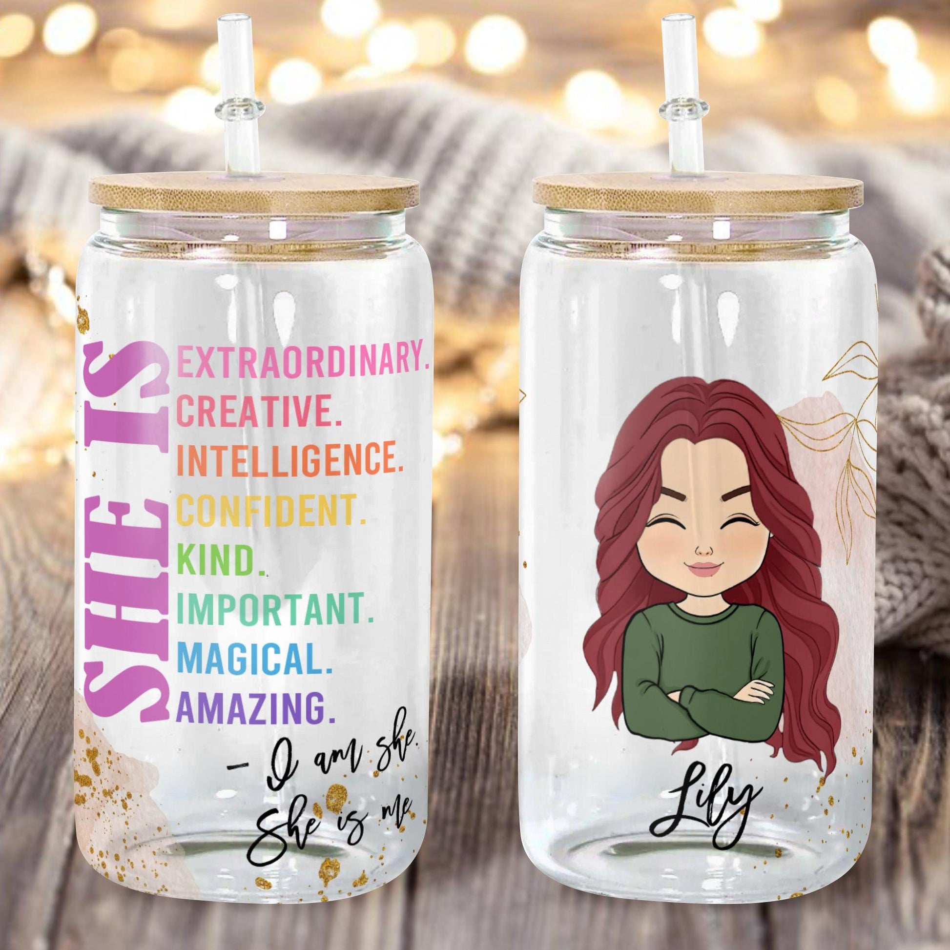 She Is Me Glass Bottle - Personalized Gift For Pet Lover