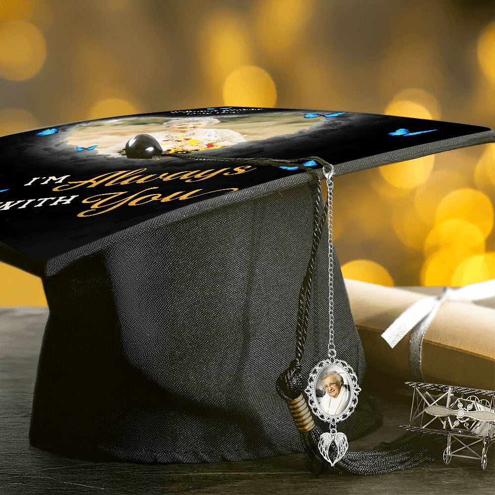 Forever In My Heart - In Loving Memories Cap Topper - Custom Photo Tassel