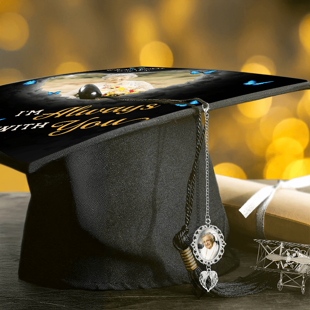 Forever In My Heart - In Loving Memories Cap Topper - Custom Photo Tassel